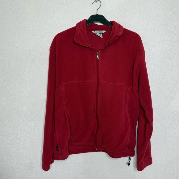 Mens Columbia Sportswear Red Fleece Jacket Size XL - Picture 1 of 7